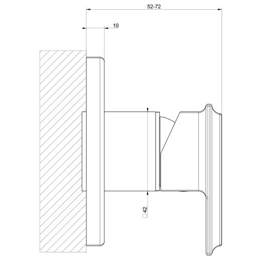 Immagine di Gessi ELEGANZA miscelatore a parete, 1 uscita, senza corpo incasso, finitura gold CCP 46106#080