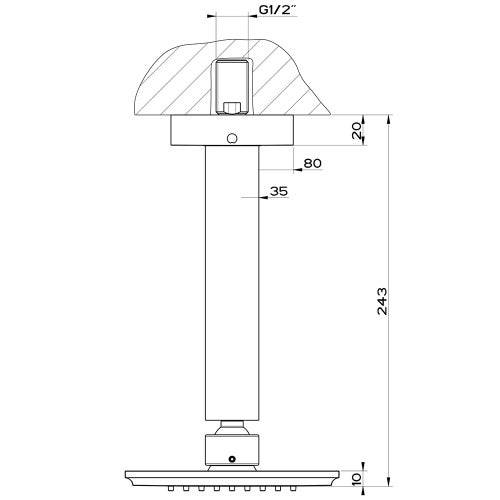 Immagine di Gessi ELEGANZA soffione anticalcare a soffitto, orientabile, finitura gold brushed CCP 46152#087