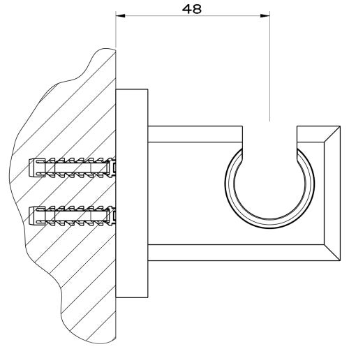 Immagine di Gessi ELEGANZA supporto fisso per doccetta, finitura copper PVD 46157#030