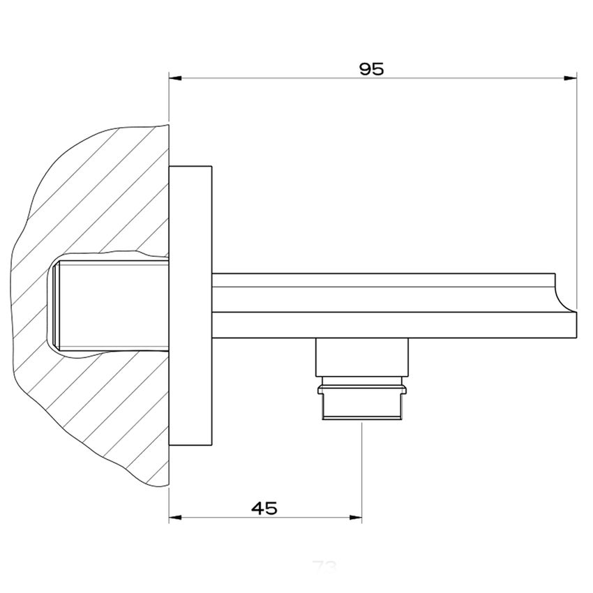 Immagine di Gessi ELEGANZA presa acqua con supporto doccetta, finitura copper PVD 46161#030
