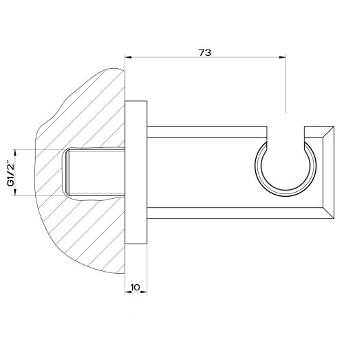 Immagine di Gessi ELEGANZA presa acqua con supporto doccetta, finitura copper PVD 46161#030