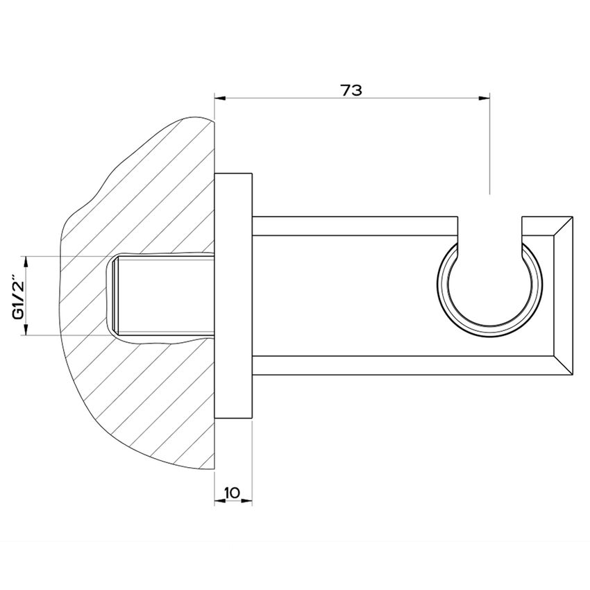 Immagine di Gessi ELEGANZA presa acqua con supporto doccetta, finitura copper PVD 46161#030