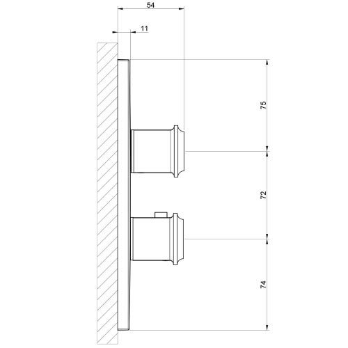 Immagine di Gessi ELEGANZA miscelatore termostatico per doccia, a parete, 3 uscite, finitura gold CCP 46236#080