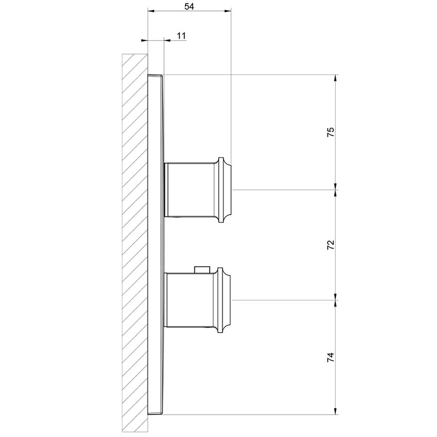 Immagine di Gessi ELEGANZA miscelatore termostatico per doccia, a parete, 3 uscite, finitura gold CCP 46236#080