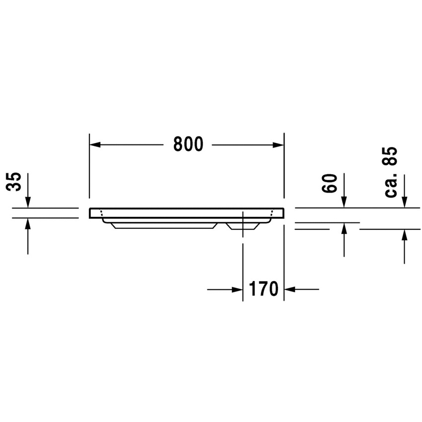 Immagine di Duravit D-CODE piatto doccia quadrato 80 cm, colore bianco 720101000000000