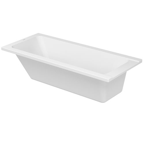 Immagine di Duravit D-CODE vasca rettangolare L.160 cm, da incasso, con uno schienale inclinato, scarico nella zona piedi, colore bianco 700096000000000