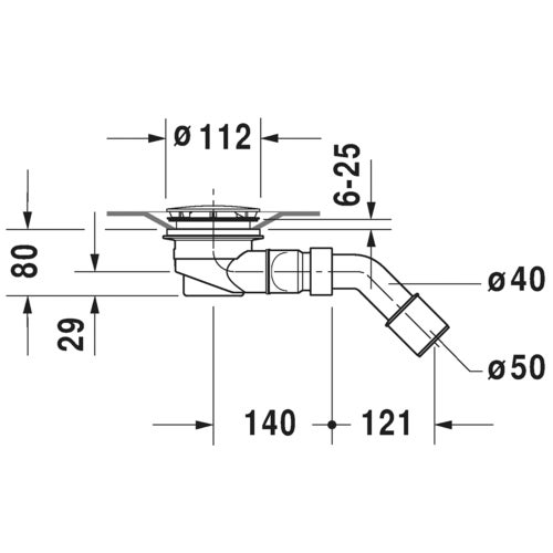 Immagine di Duravit Scarico del piatto doccia, per piatti doccia D-Code, finitura cromo 791260000001000
