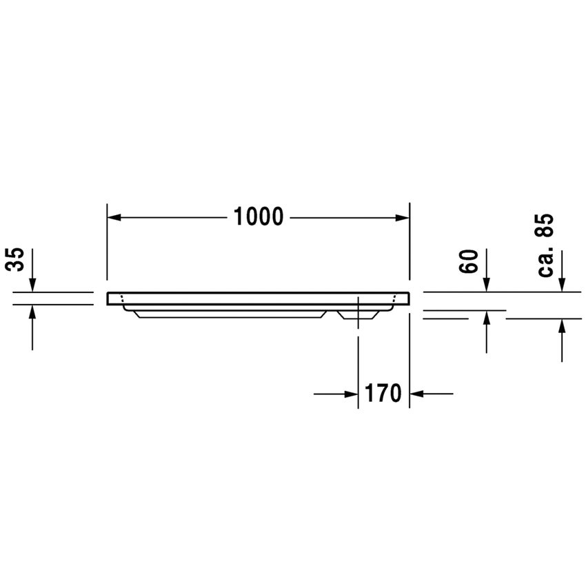 Immagine di Duravit D-CODE piatto doccia di forma rettangolare, L.100 P.70 cm, antislip, colore bianco 720093000000001