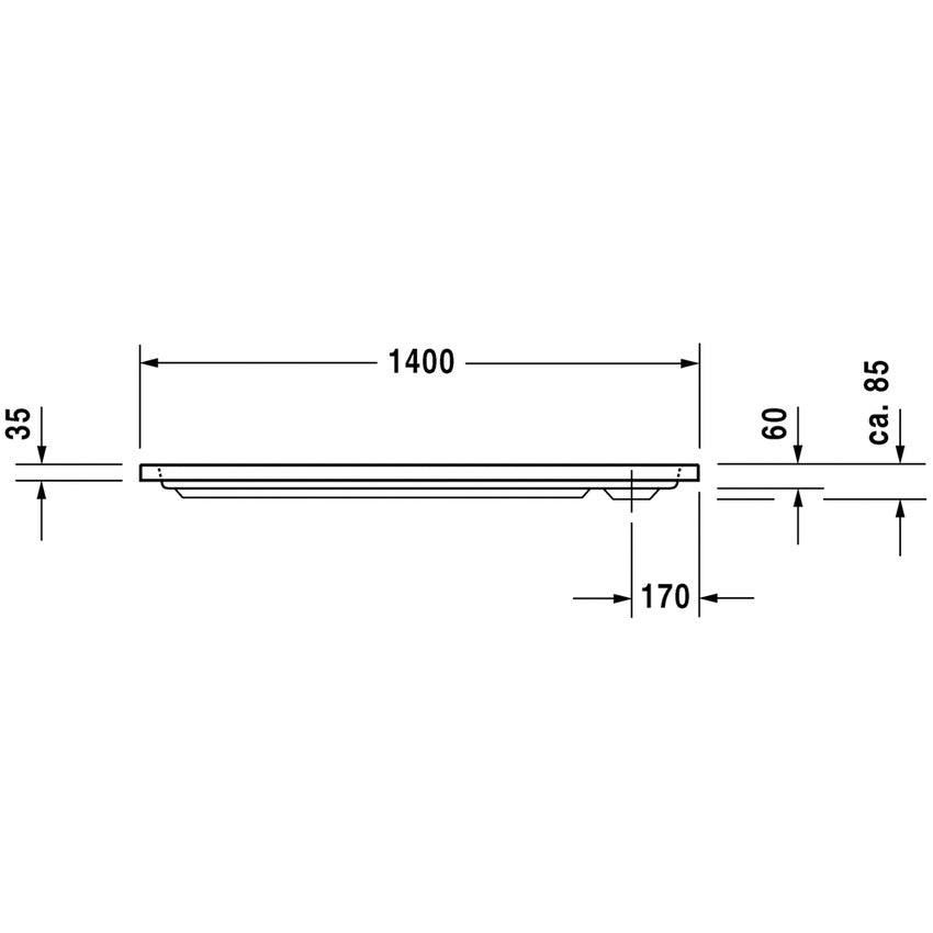 Immagine di Duravit D-CODE piatto doccia di forma rettangolare, L.140 P.70 cm, colore bianco 720095000000000