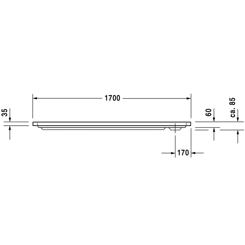Immagine di Duravit D-CODE piatto doccia di forma rettangolare, L.170 P.70 cm, colore bianco 720096000000000
