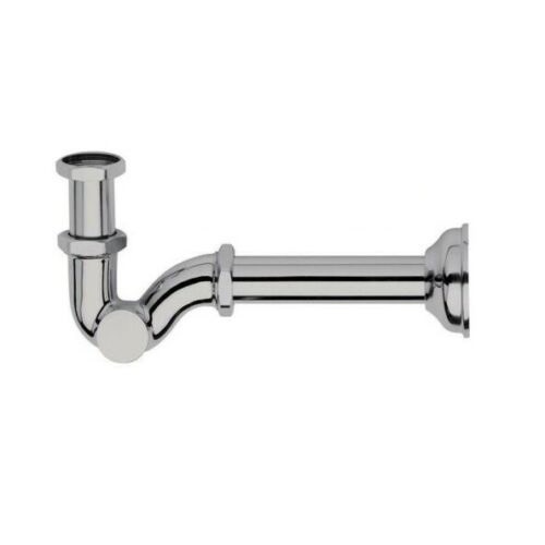Immagine di Ghidini 2000 sifone a S per lavabo o bidet, tubo acciaio cromato spessore 0,4 mm, 1 1/4” finitura cromo 53911425