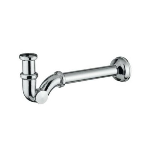 Immagine di Ghidini 2000 sifone a S per lavabo o bidet, tubo acciaio cromato spessore 0,4 mm, 1 1/4” finitura cromo 53911425