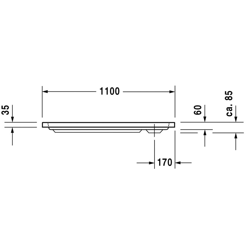 Immagine di Duravit D-CODE piatto doccia di forma rettangolare, L.110 P.75 cm, colore bianco 720097000000000