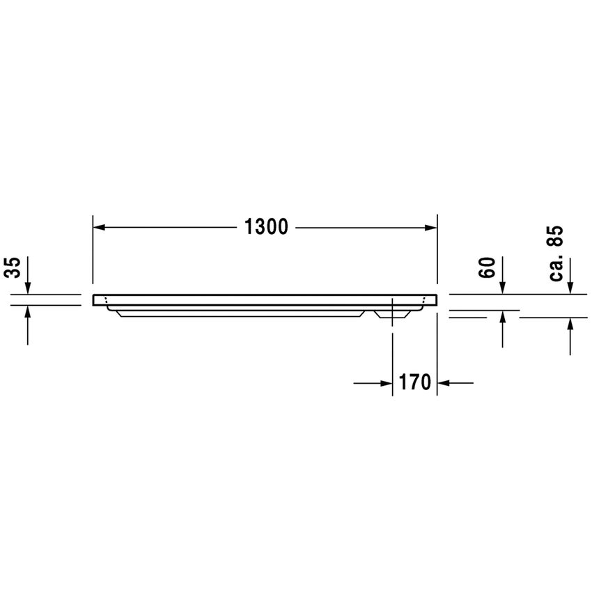 Immagine di Duravit D-CODE piatto doccia di forma rettangolare, L.130 P.75 cm, colore bianco 720098000000000