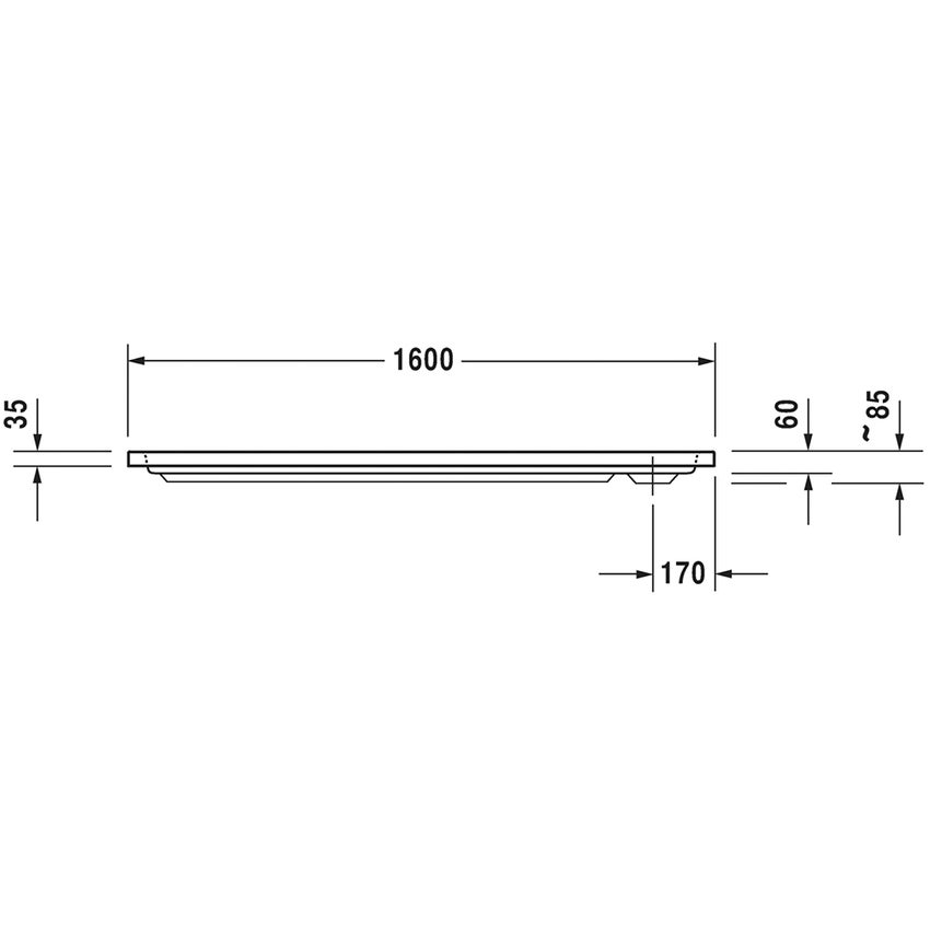 Immagine di Duravit D-CODE piatto doccia di forma rettangolare, L.160 P.75 cm, colore bianco 720164000000000