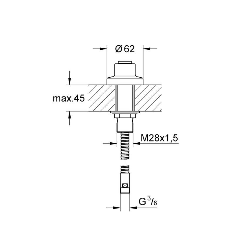Immagine di Grohe Supporto per manopola doccia finitura cromo 27151000