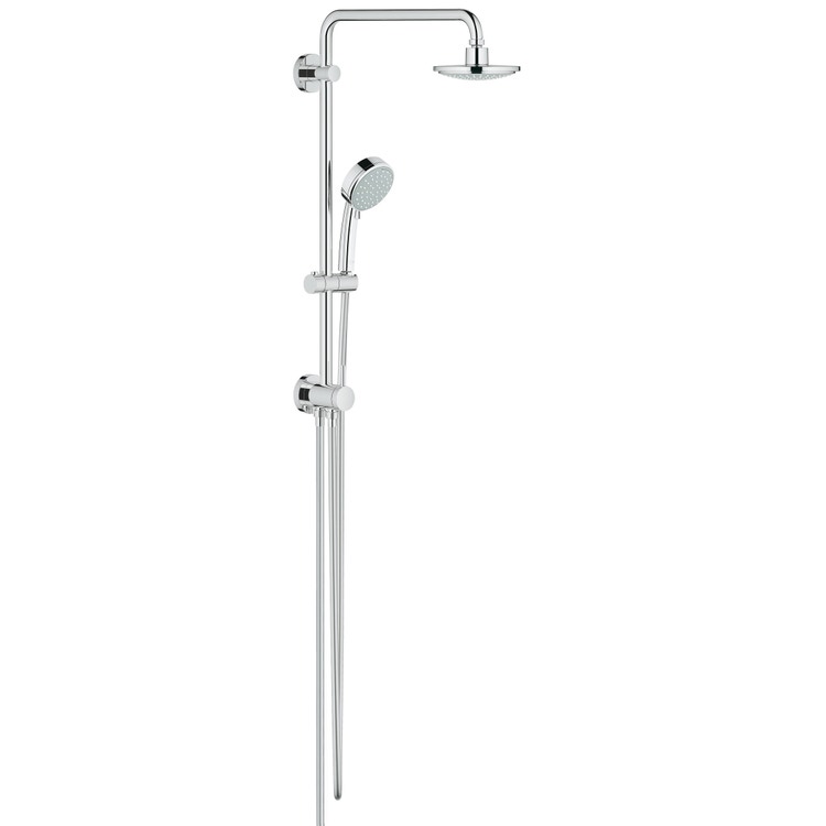 Ideal Standard BD585SI ALU+ colonna doccia con deviatore, 2 mensole,  doccetta a mano a 2 funzioni e soffione rotondo Ø 26 cm, da abbinare a  miscelatore a 1 via a incasso o