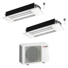 Immagine di Mitsubishi MLZ-KP Cassetta a una via R32 Climatizzatore a cassetta dual split inverter | unità esterna 5.3 kW unità interne 9000+9000 BTU MXZ-2F53VF+MLZ-KP[25|25]VF