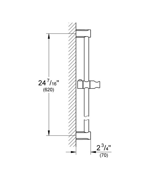 Immagine di Grohe TEMPESTA COSMOPOLITAN asta doccia H.60 cm, con supporto scorrevole, finitura cromo 27521000