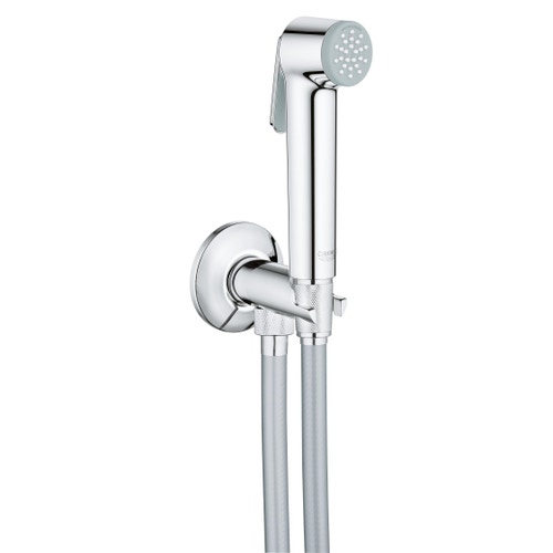 Immagine di Grohe TEMPESTA-F idroscopino 30 con raccordo erogatore con supporto a parete e flessibile Silverflex Long-Life 100 cm, finitura cromo 26358000