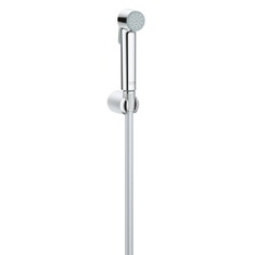 Immagine di Grohe TEMPESTA-F idroscopino 30 con supporto manopola a parete e flessibile Silverflex Long-Life 100 cm, finitura cromo 26352000