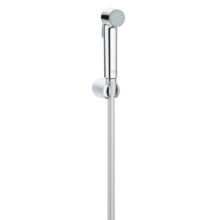 Immagine di Grohe TEMPESTA-F idroscopino 30 con supporto manopola a parete e flessibile Silverflex Long-Life 100 cm, finitura cromo 26352000
