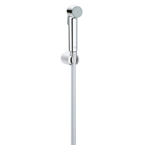 Immagine di Grohe TEMPESTA-F idroscopino 30 con supporto manopola a parete e flessibile Silverflex Long-Life 100 cm, finitura cromo 26352000