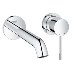 Immagine di Grohe ESSENCE miscelatore per lavabo a 2 fori a parete, senza corpo incasso, GROHE EcoJoy®, AquaGuide finitura cromo 19408001