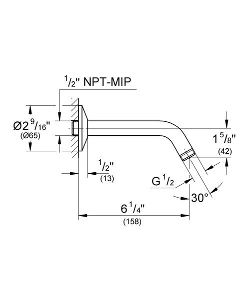 Immagine di Grohe Relexa Braccio doccia sporgenza 203 mm finitura cromo 27412000