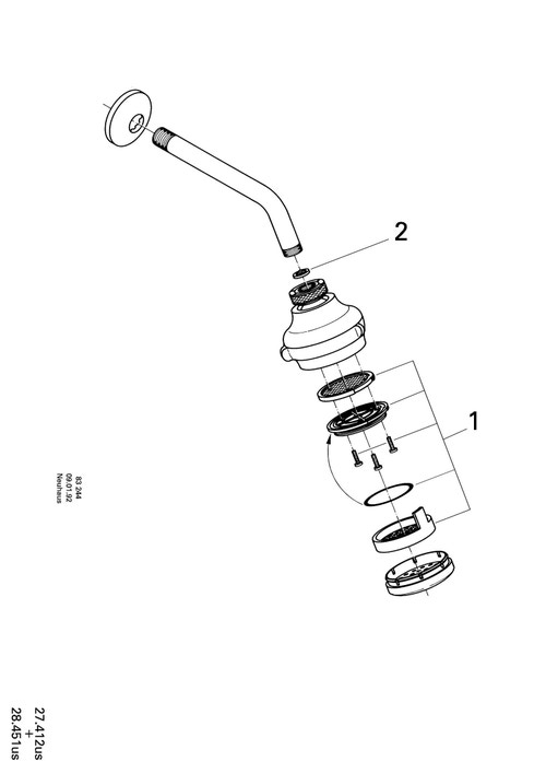 Immagine di Grohe Relexa Braccio doccia sporgenza 203 mm finitura cromo 27412000