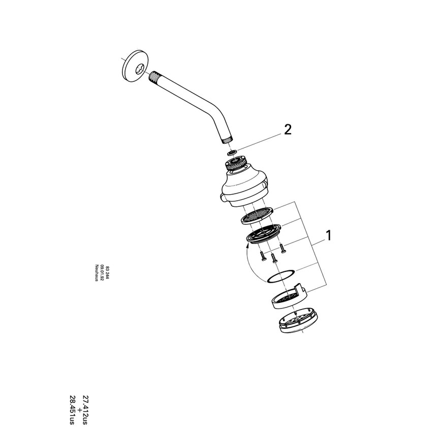 Immagine di Grohe Relexa Braccio doccia sporgenza 203 mm finitura cromo 27412000