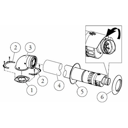Immagine di Immergas Kit orizzontale Ø 60/100 con terminale orientabile (estensione max 9.9) 3.024267