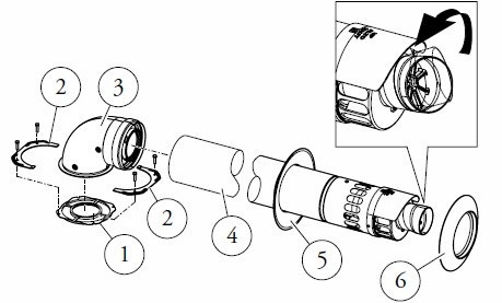 Immagine di Immergas Kit orizzontale Ø 60/100 con terminale orientabile (estensione max 9.9) 3.024267