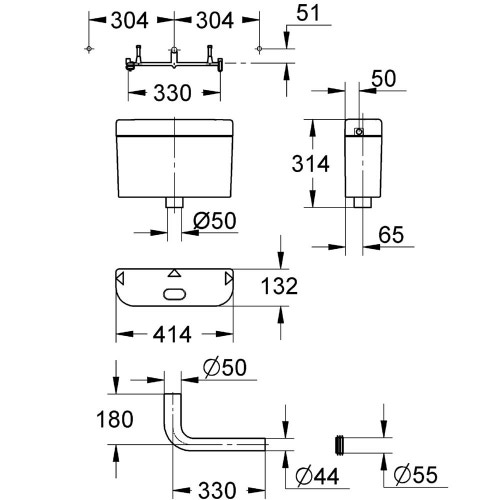 Immagine di Grohe ADAGIO cassetta di sciacquo per wc, 6-9 litri, colore bianco neve 37762SH0