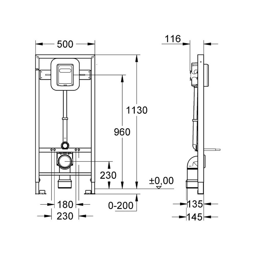 Immagine di Grohe RAPID SL Modulo per vaso sospeso 38519001