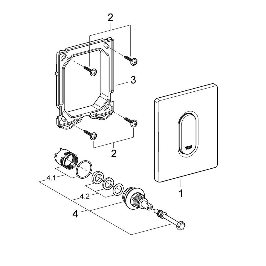 Immagine di Grohe Arena Cosmopolitan Piastra di azionamento Wc Bianco neve 38857SH0