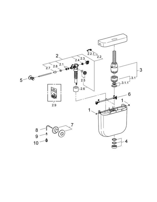 Immagine di Grohe Dallux  Cassetta di sciacquo per WC Bianco neve 37072SH0