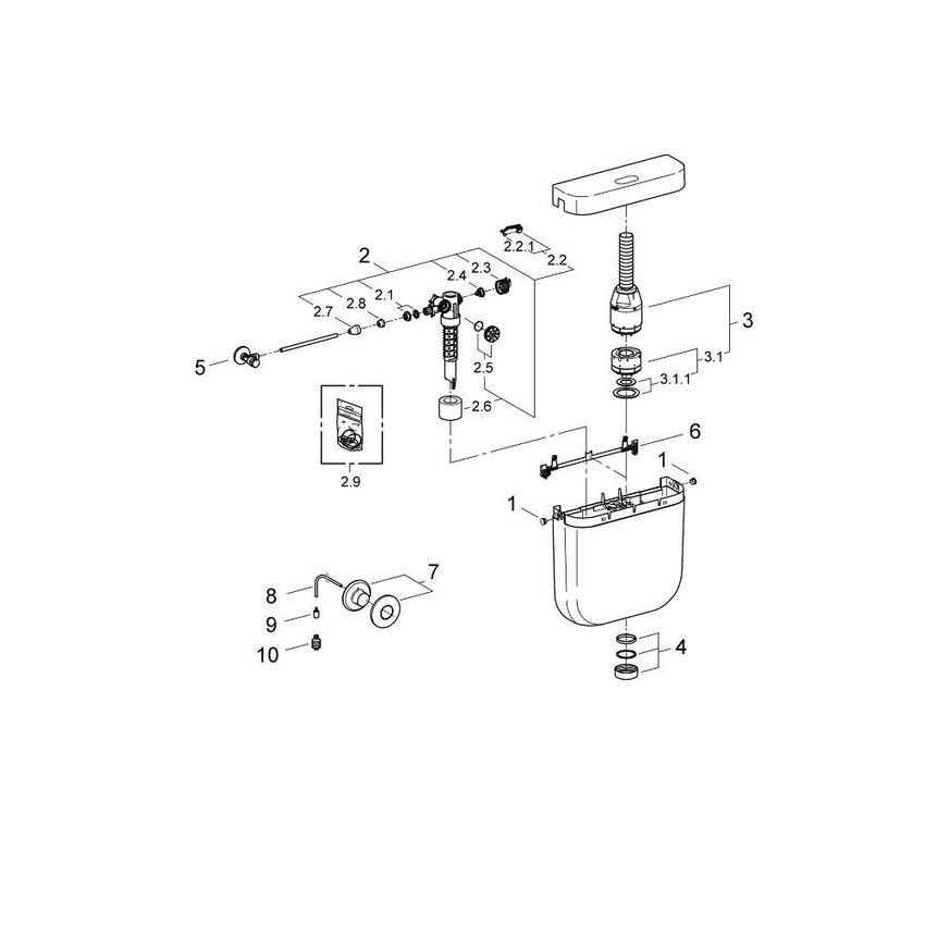 Immagine di Grohe Dallux  Cassetta di sciacquo per WC Bianco neve 37072SH0