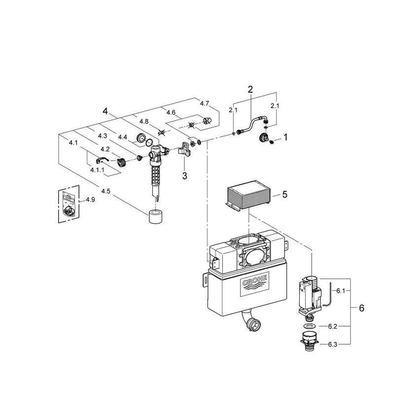 Immagine di Grohe Uniset Cassetta di sciacquo per WC 38422000