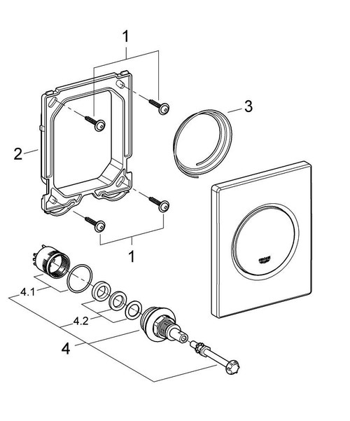 Immagine di Grohe NOVA COSMOPOLITAN piastra di azionamento per WC, finitura cromo 38804000