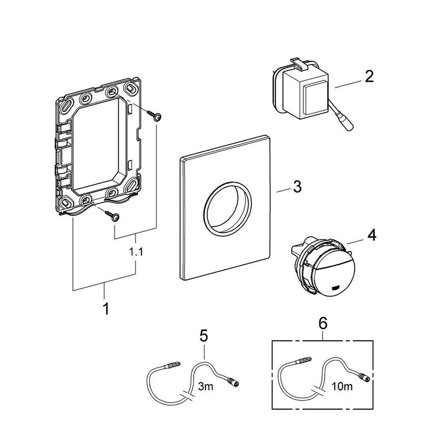 Immagine di Grohe Nova Cosmopolitan Light Piastra Di Azionamento Wc Cromo 38809000