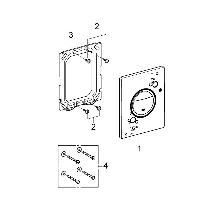 Immagine di Grohe Nova Cosmopolitan Piastra Di Azionamento Wc Nero lucido Serigrafato 38847KI0