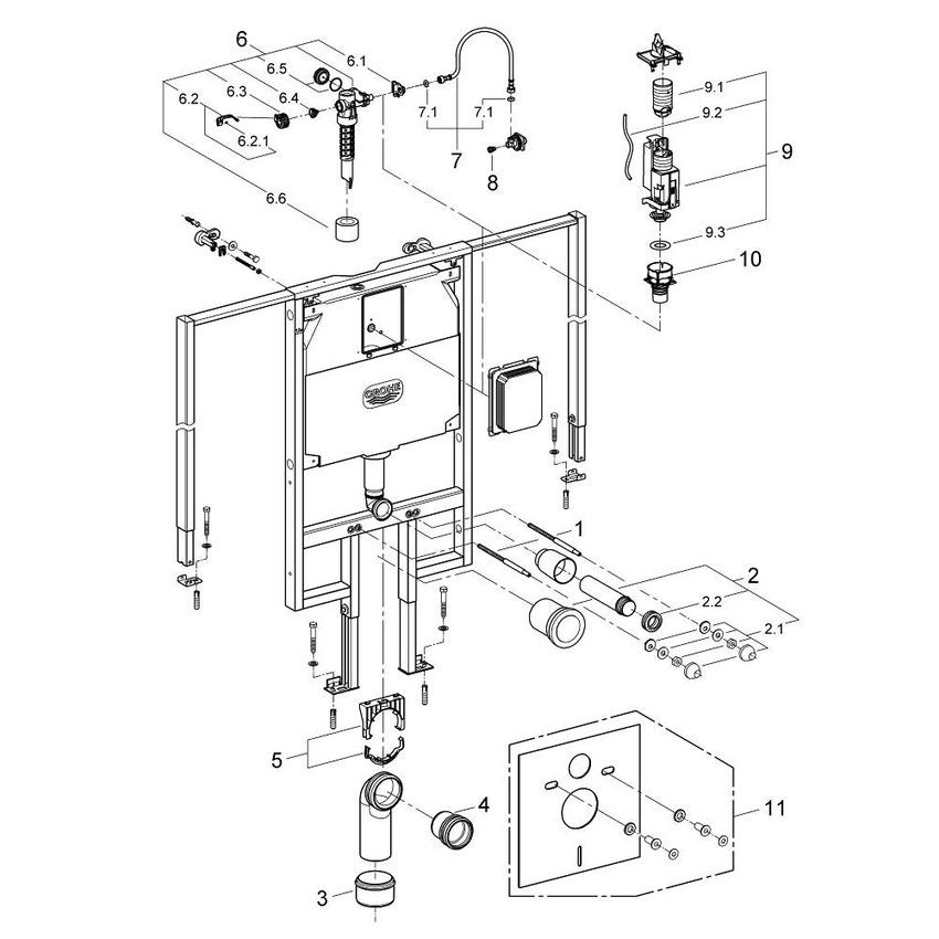 Immagine di Grohe Rapid SL Modulo per vaso sospeso 38995000