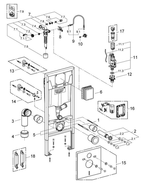 Immagine di Grohe RAPID SL Modulo per vaso sospeso 39002000