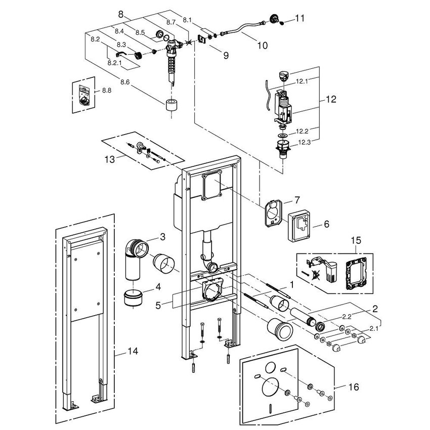 Immagine di Grohe RAPID SL Modulo per vaso sospeso 38675001