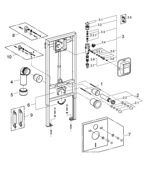 Immagine di Grohe RAPID SL Modulo per vaso sospeso 38519001