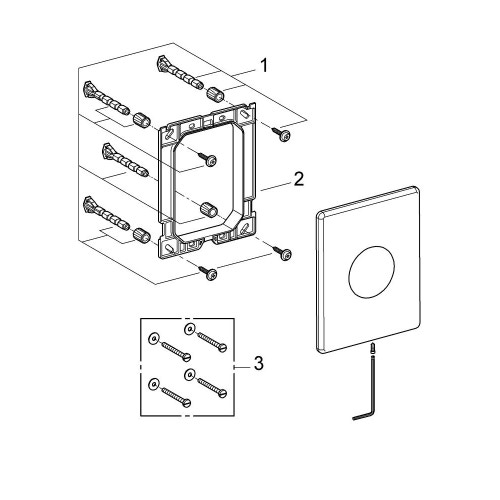 Immagine di Grohe SKATE piastra di azionamento Wc, GROHE EcoJoy, finitura acciaio inox 38672SD0