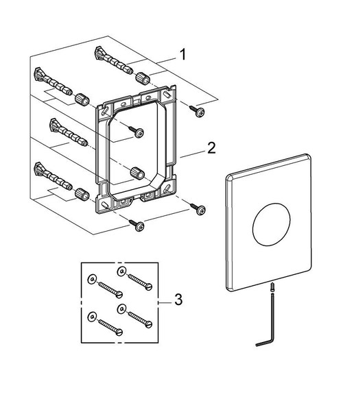 Immagine di Grohe SKATE piastra di azionamento Wc, GROHE EcoJoy, finitura acciaio inox 38672SD0