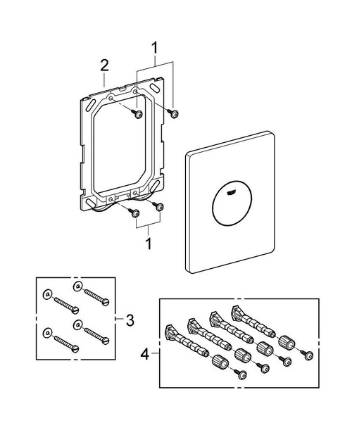Immagine di Grohe SKATE piastra di azionamento Wc, finitura cromo spazzolato 37547P00