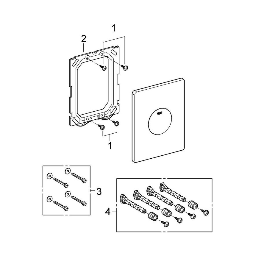 Immagine di Grohe SKATE piastra di azionamento Wc, colore bianco 38573SH0